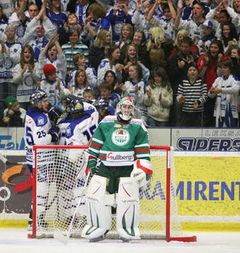Andreas Andersson, målvakt, Rögle, depp, Leksand, jubel