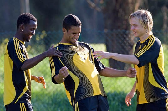 Dulee Johnson, Wilton Figueiredo och Pierre Bengtsson, AIK