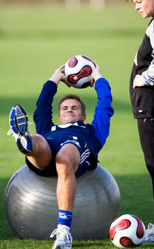 Niclas Alexandersson, fitnessboll, pilatesboll, fotboll,