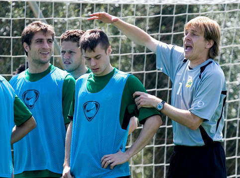 Tony Gustavsson, tränare, David Johansson och Sebastian