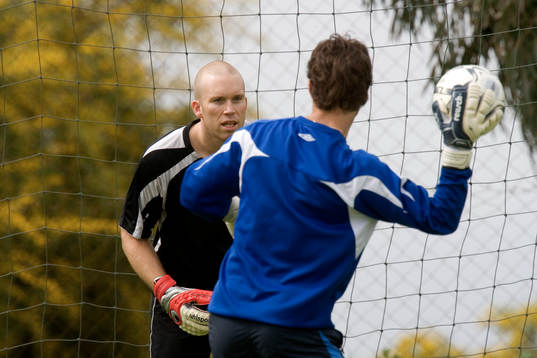 Peter Bergqvist, målvakt. Målvaktsträning,