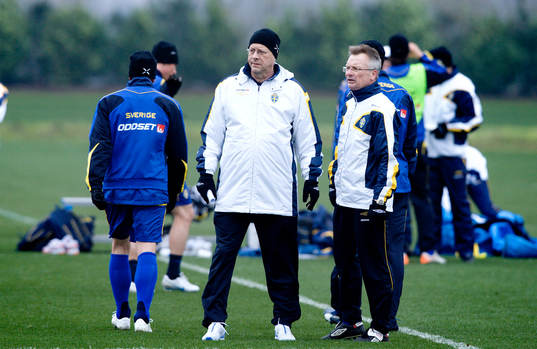 Lars Lagerbäck, Förbundskapten och Roland Andersson, Ass.