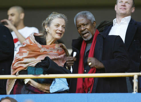 Kofi Annan, med fru