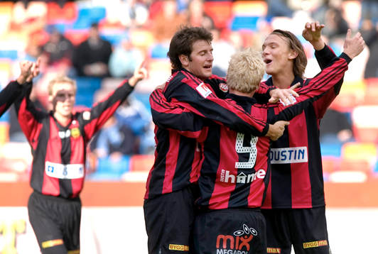 Fotboll, Allsvenskan, Brommapojkarna, jubel