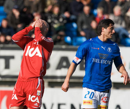 Jonas Wallerstedt nära avgöra på nick, förtvivlad