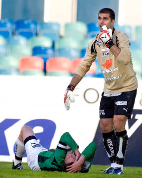 Dime Jankulovski, Målvakt, GAIS, ropar på domaren för