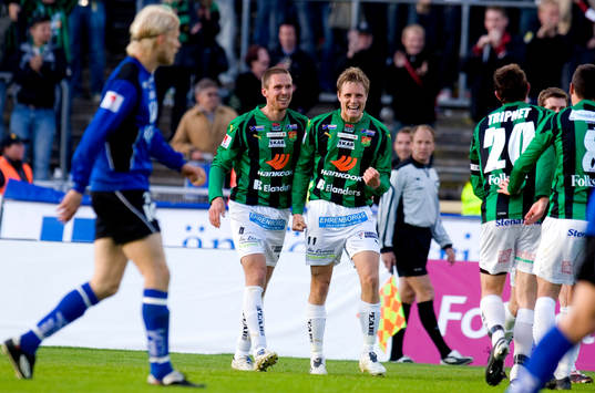 Mattias Östberg, Anton Holmberg,  GAIS, Jubel, Halmstad
