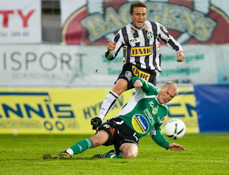 Lai Valentino och Aivar Anniste. gult kort, glidtackling,
