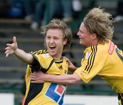 Oskar Olsson och Mikael Larsson, jubel, glädje