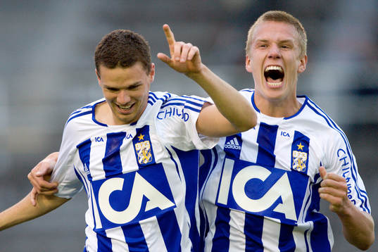 Marcus Berg och Mattias Bjärsmyr, Göteborg jubel