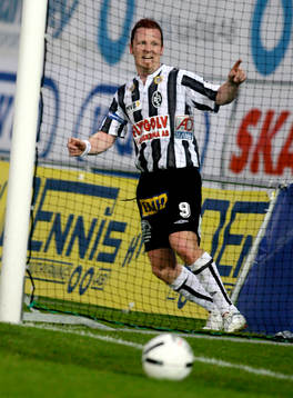 Jörgen Pettersson, Landskrona, gjorde 2-1 i 89:e minuten.