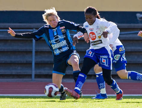 Kristin Bengtsson, Djurgården och Maureen Mmadu, Linköping