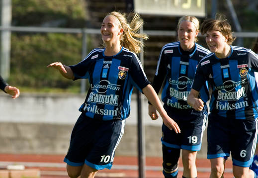Segereskytten Emma Lundh, Ann-Marie Norlin och Linda