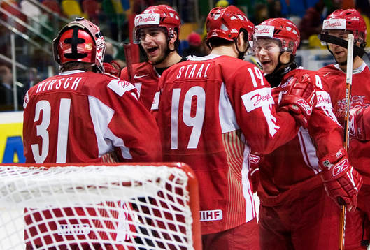 Kim Staal, Mads Boedeker, Peter Hirsch, målvakt, nöjda