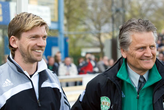 Jesper Blomqvist, tränare och Bo Pettersson, manager,