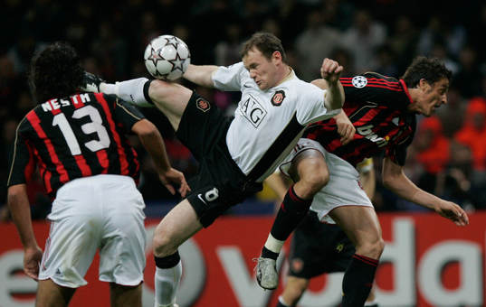 Wayne Rooney, Alessandro Nesta och Massimo Oddo