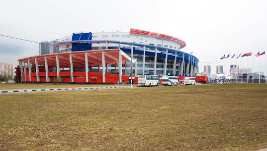 Ishockey, VM, Arena, stadion, flaggor, Moskva