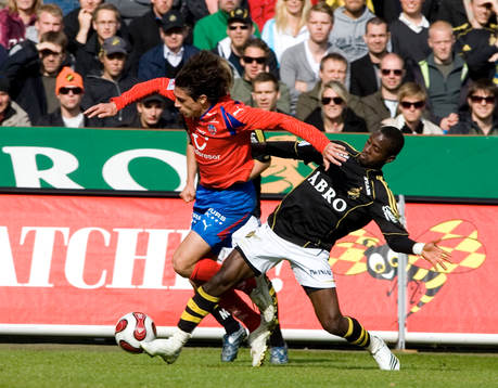 Babis Stefandis, Helsingborg och Dulee Johnson, AIK