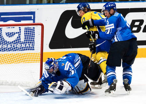 Jörgen Jönsson, Lasse Kukkonen och Kari Lehtonen, målvakt