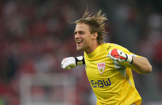 Timo Hildebrand, målvakt, Stuttgart. Jubel