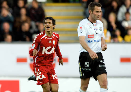 Andres Vasquez, Göteborg, jubel och Lars Larsen, Örebro,