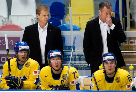 Bengt-Åke Gustafsson, förbundskapten och Janne Karlsson,