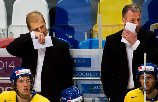Bengt-Åke Gustafsson, förbundskapten och Janne Karlsson,