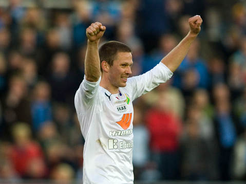 Mattias Östberg, Gais gjorde segermålet 0-1. Jubel