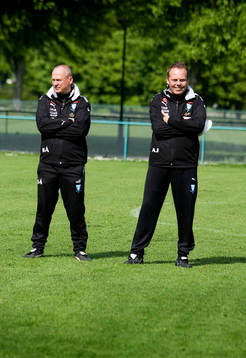 Fotboll, Träning med Malmö FF. Sören Åkeby, tränare