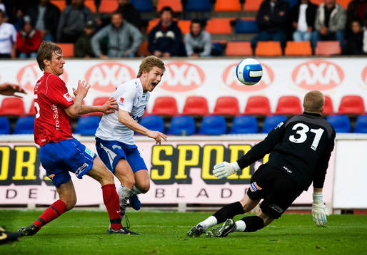 Eirik Dybendal, lägger in 0-1 som blir slutresultatet i