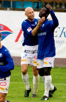 Mattias Thylander, Trelleborg, kramar om Michael Mensah