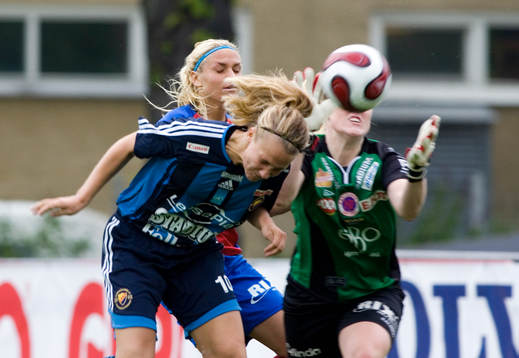 Emma Lundh, Djurgården och Kristin Hammarström, målvakt,