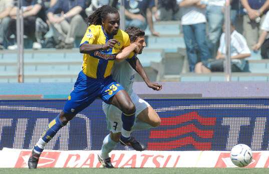 fotboll, serie a. Italiensk, Lazio - Parma; Coly. Bonetto