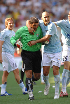 fotboll, serie a. Italiensk, Lazio; Peruzzi, målvakt, Jubel
