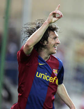 Lionel Messi, Barcelona. Glädje. Lycka. Målgest