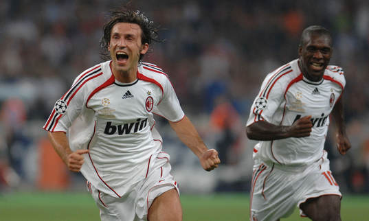 Pirlo och Seedorf, Milan, jubel