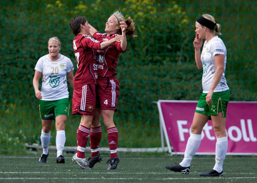 Elin Ekblom och Ariane Hingst, Djurgården, jubel
