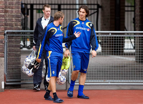 Olof Mellberg och Zlatan Ibrahimovic, Sverige
