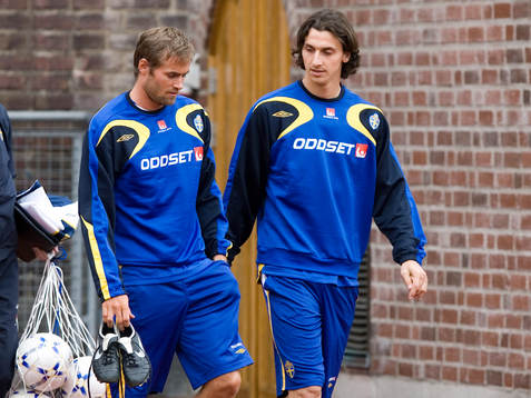 Olof Mellberg och Zlatan Ibrahimovic, Sverige