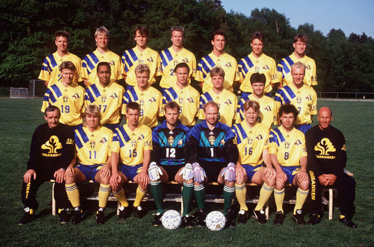 Fotboll, Sverige, lagbild, Tomas Brolin Tommy svensson