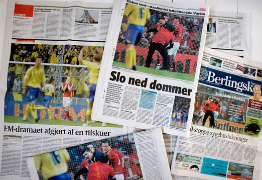 Fotboll, Danska tidningar skrev om "skandal-matchen"