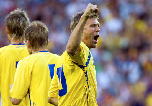 Marcus Allbäck, Sverige, jubel