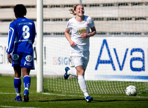 Manon Melis, Ldb gör 1-0. Jubel
