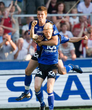 Per Johansson och  Ajsel Kujovic, jubel
