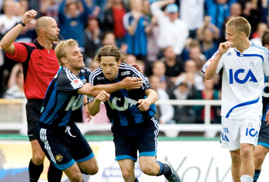 Johan Arneng och Andrej Komac, Djurgården, jubel