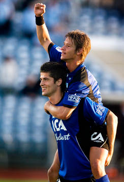 Ajsel Kujovic och Dusan Djuric, Halmstad jubel