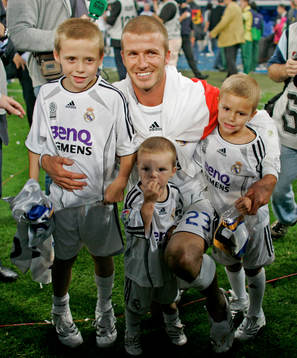 David Beckham med sina söner