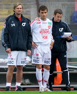 Andreas Andersson, tränare, Degerfors och Sphetim Hasani,