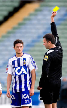 Marcus Berg, Göteborg, varnas, gult kort, domare, Martin