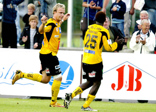 Marcus Ekenberg, Patrick Osiako, Mjällby, jubel